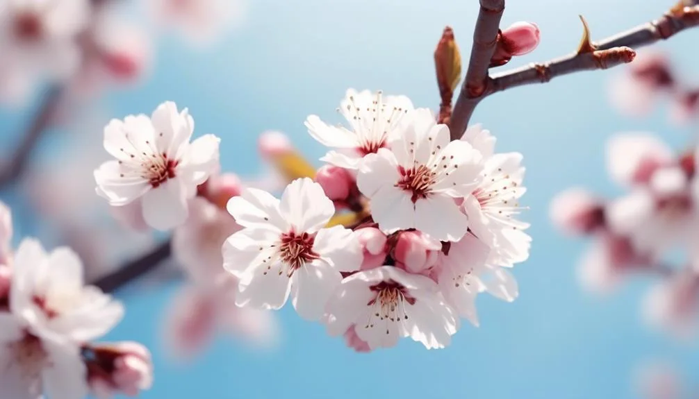 cherry trees showy blossoms