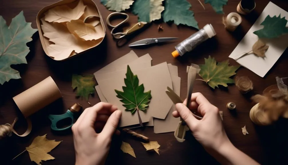 crafting with sycamore leaves