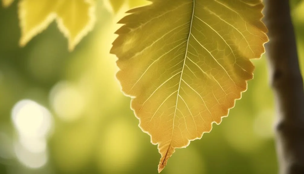 distinctive leaf shapes in elm trees