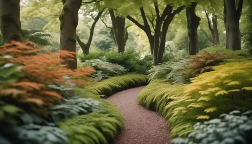 garden design with beech trees