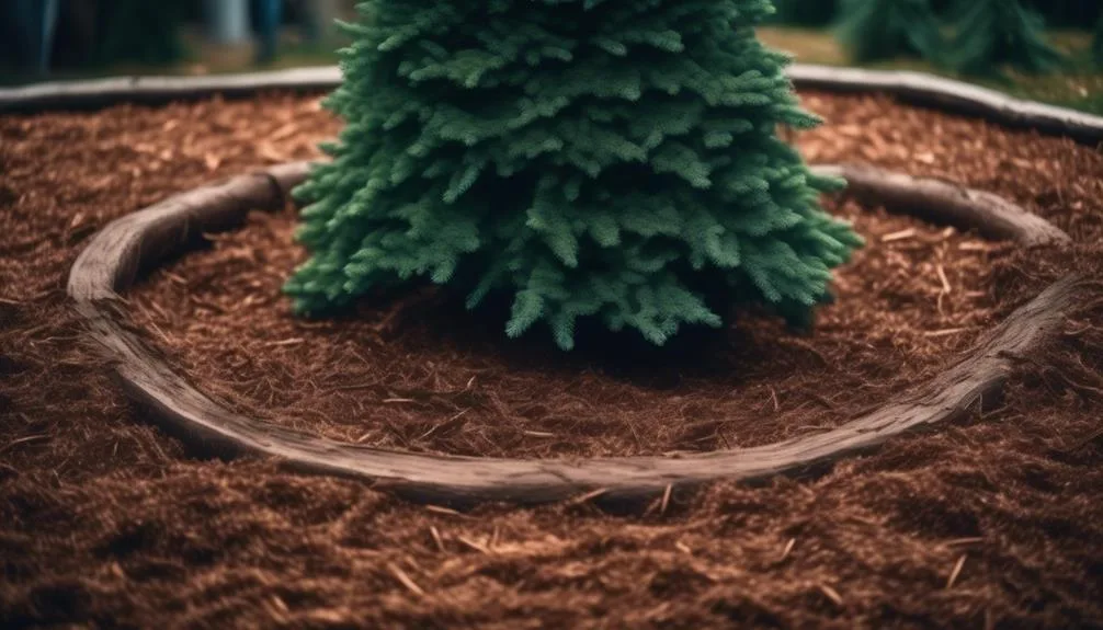 mulching for spruce tree