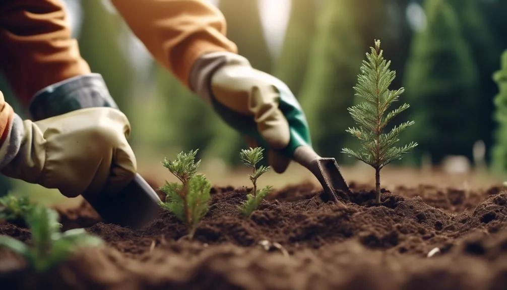 planting a spruce tree