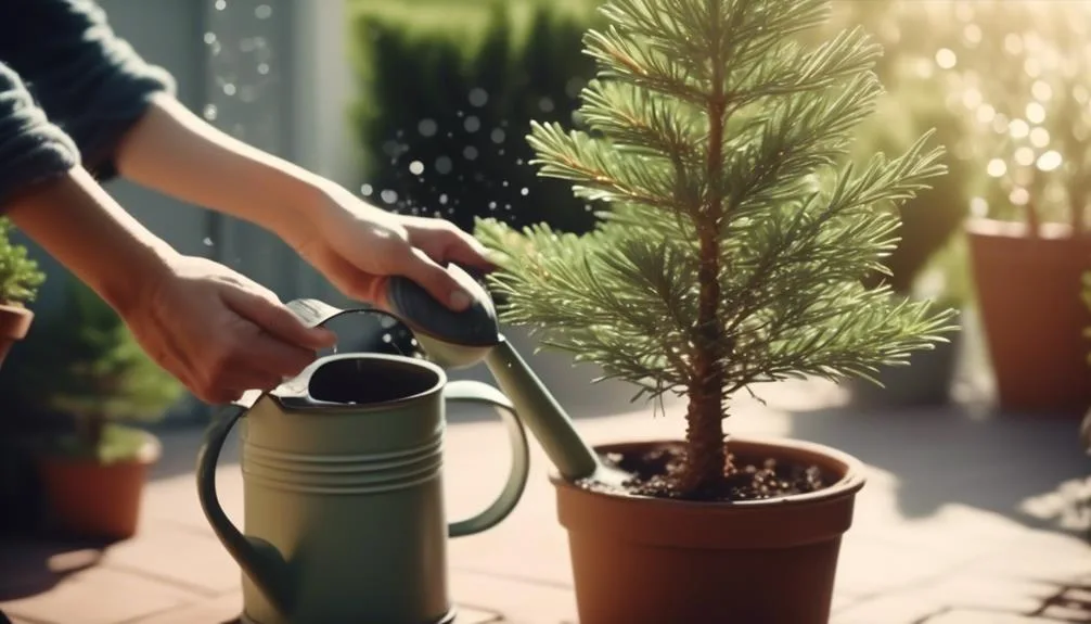 potted spruce tree care