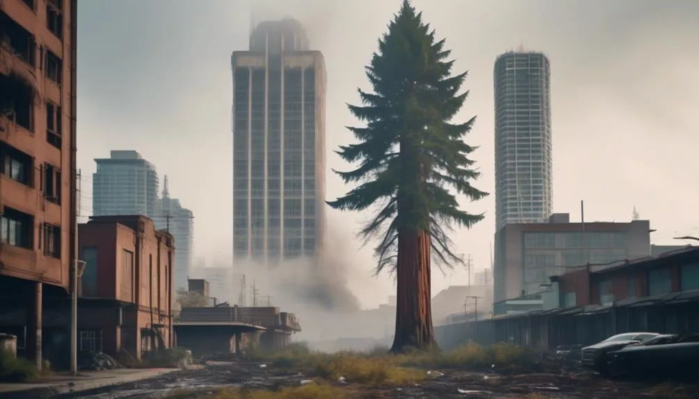 redwood trees and pollution