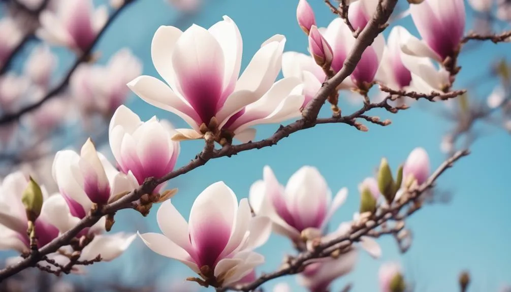 spring blooming magnolia trees