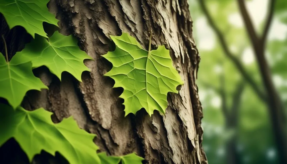 sycamore trees and large leaves