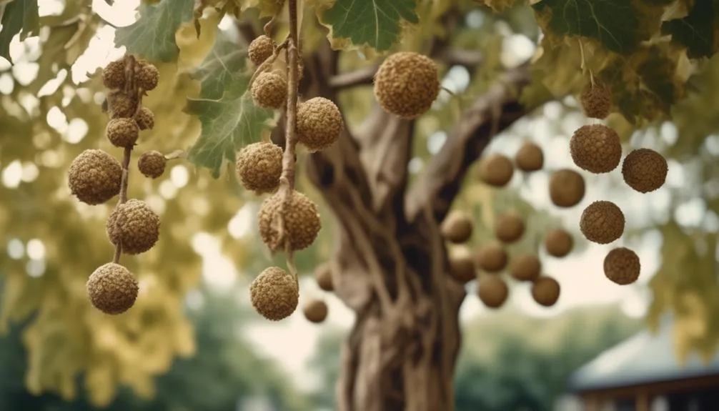 sycamore trees and seed balls